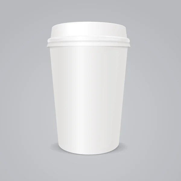 Vettore vuoto tazza di carta da caffè con coperchio — Vettoriale Stock