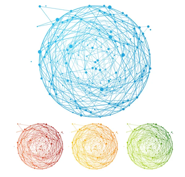 Векторный абстрактный красочный набор сфер. Плоский дизайн — стоковый вектор