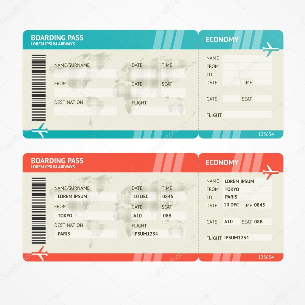 Vector Airplane tickets.