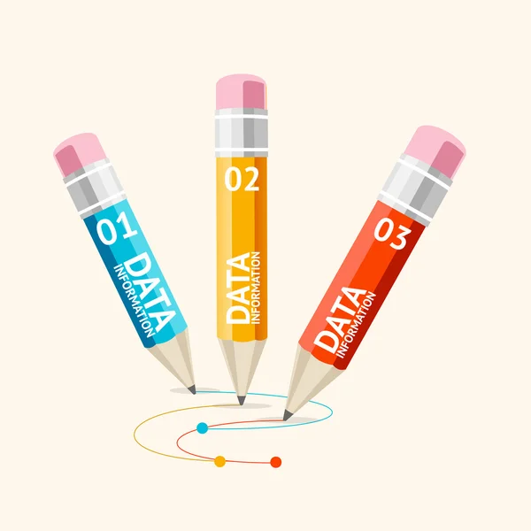 Infográficos de negócios vetoriais com lápis —  Vetores de Stock