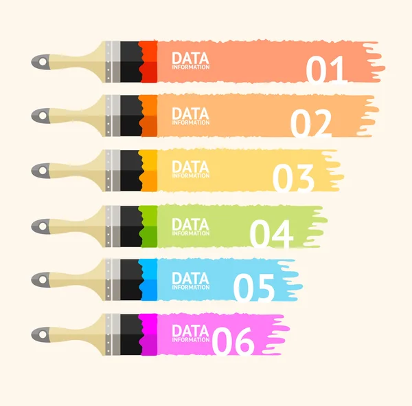 Vektör iş fırça infographics. Düz — Stok Vektör