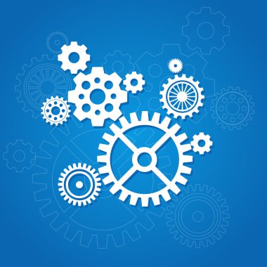 Vektör dişli arka plan. Düz tasarım