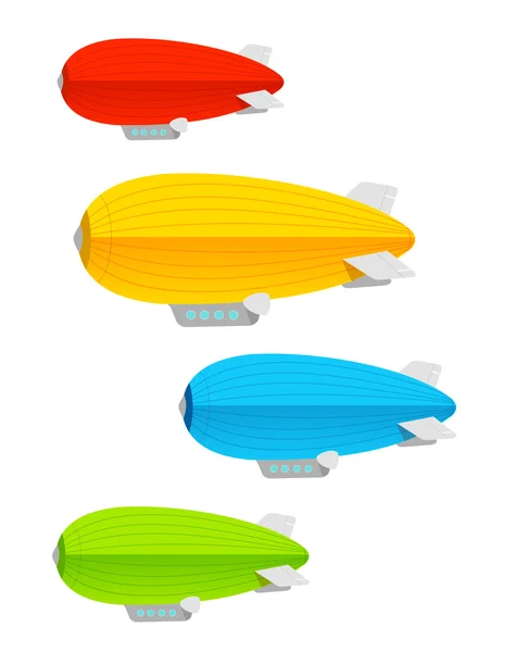 Vector. Airship colorful set — Stock Vector