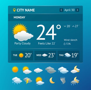 Vectot hava widget için smartphone