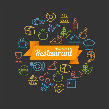 Vektör yemek kavramı anahat