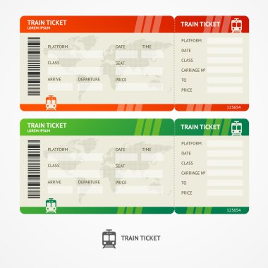  Vector train tickets.   clipart