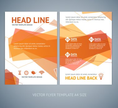 Vektör soyut geometrik turuncu dalga broşür afiş tasarım şablonları  