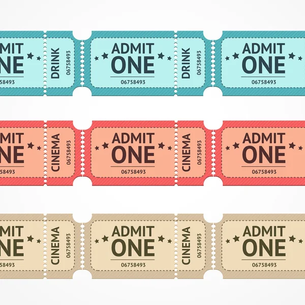 Vector color tickets set line — Stock Vector