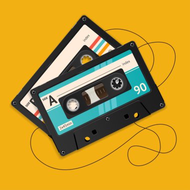 Vintage ses bandı kırık vektör