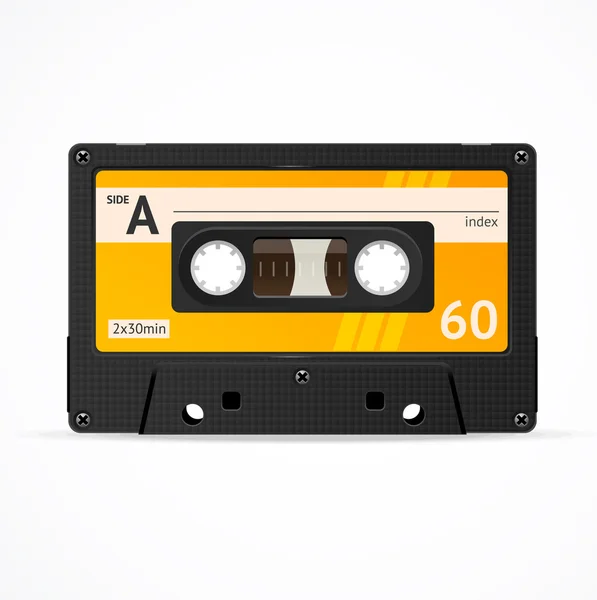 分離ベクトル オレンジ カセット テープ — ストックベクタ