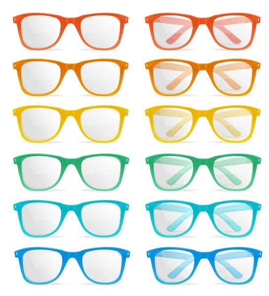 Ensemble de couleurs de lunettes vectorielles — Image vectorielle