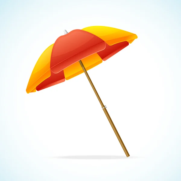 Vector Beach Umbrella Red Yellow — Stock Vector