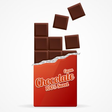 Vector Dark Chocolate Bar Open