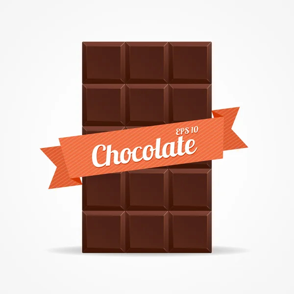 Vector barra de chocolate escuro aberto — Vetor de Stock