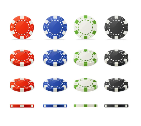 Vector poker chips set — Stock vektor