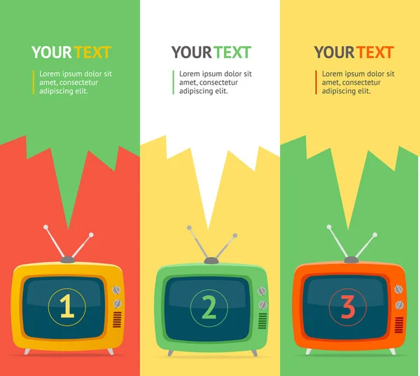 Wektor retro tv opcja transparent. Płaska konstrukcja — Wektor stockowy