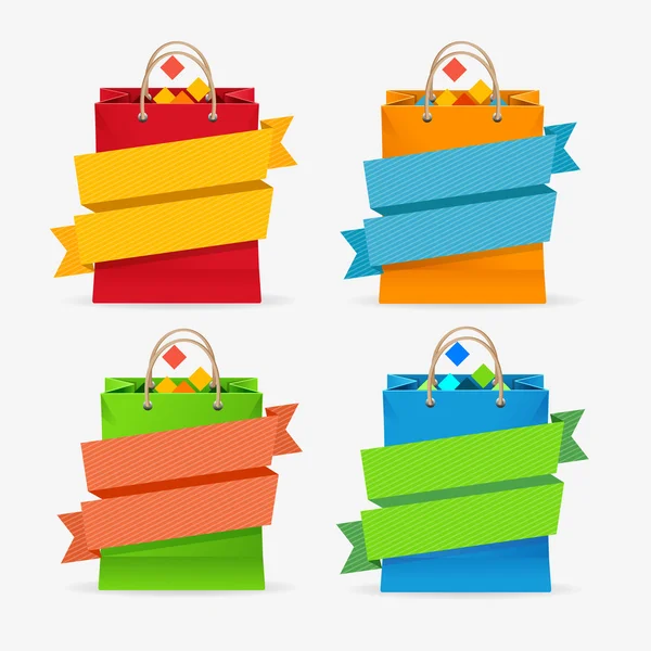 Vector Sale Bag Labels Set — Stock Vector