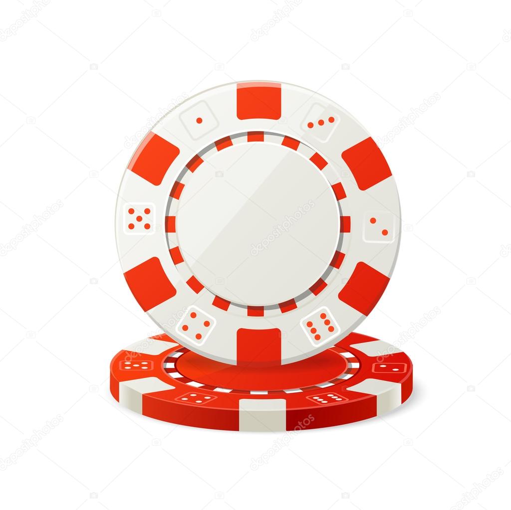 Vector Gambling Red and White Poker Chips
