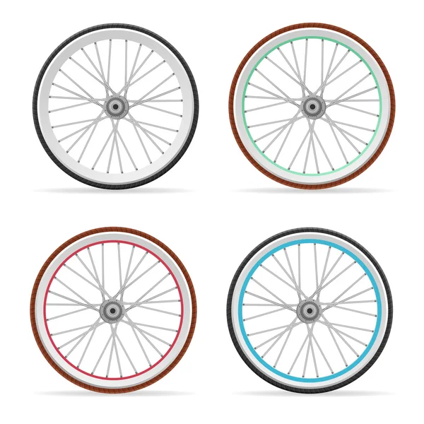 Conjunto de roda de bicicleta vetorial —  Vetores de Stock