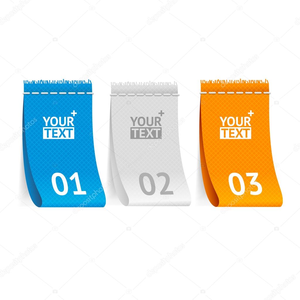 Vector fabric clothing labels option banner — Stock Vector © mouse_md