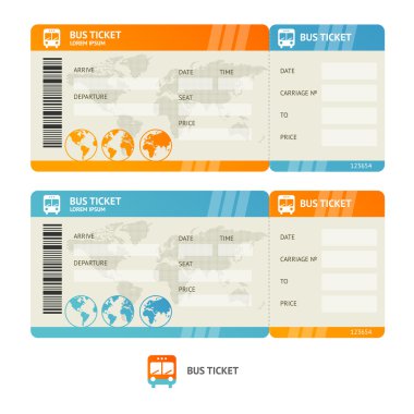 Bus ticket. Vector clipart