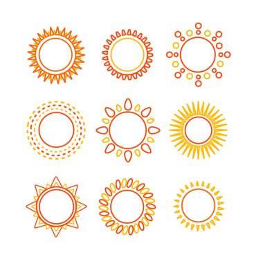 Sun set anahat simgesi. Vektör