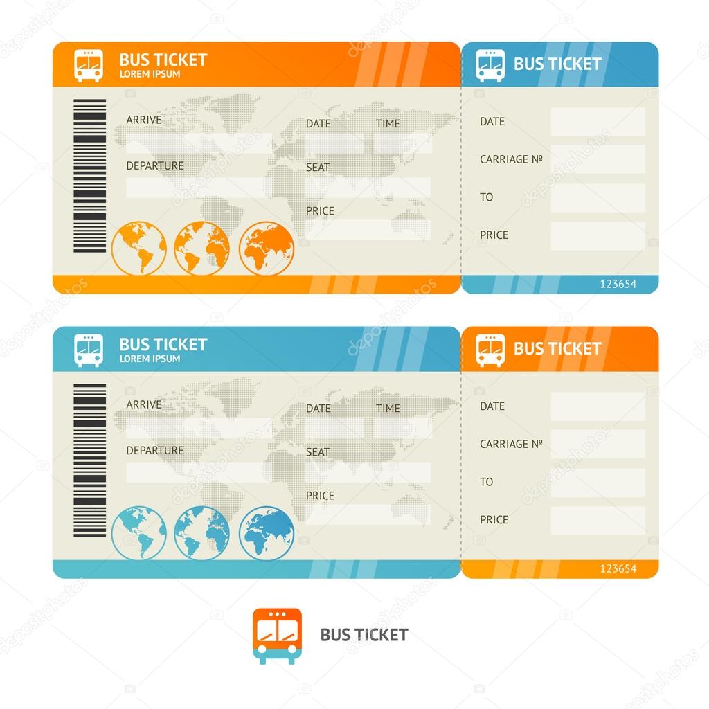 Bus ticket. Vector