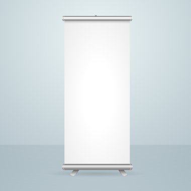 Banner boş Stand tasarımı kadar rulo. Vektör