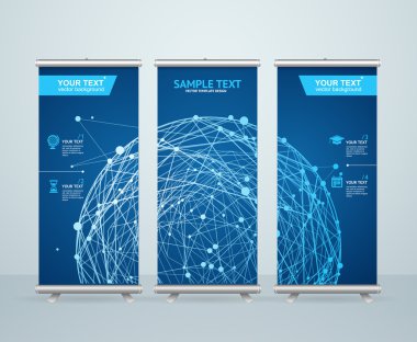 Banner stand tasarımı kadar rulo. Vektör