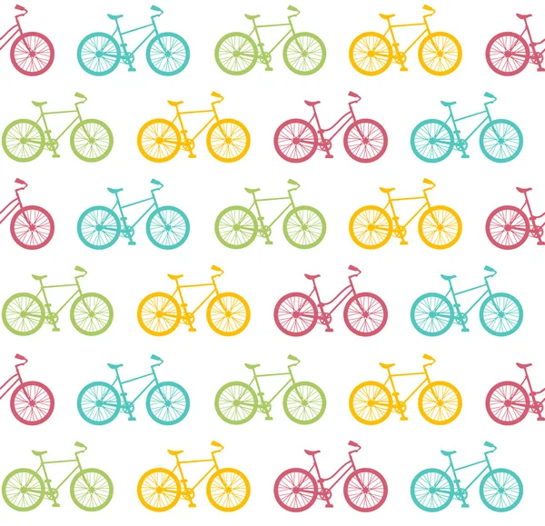 Bisiklet Dikişsiz desen beyaz. Vektör