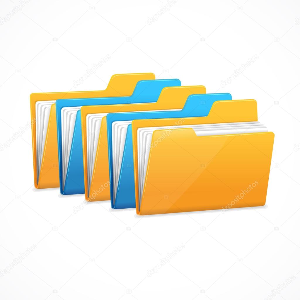 File Folders Set. Vector
