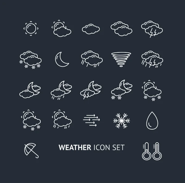 Conjunto de iconos meteorológicos. Vector — Vector de stock