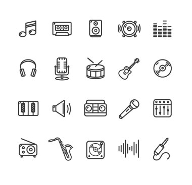 Müzik Icon Set. Vektör