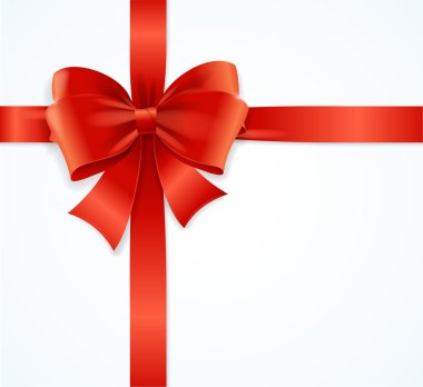 Kırmızı saten kurdele. Vektör