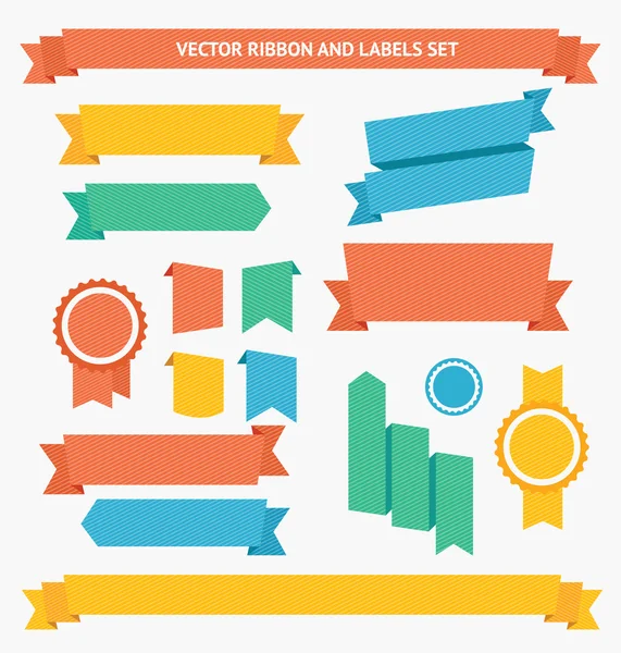 Ribbon and Labels Set. Vector — Stock Vector