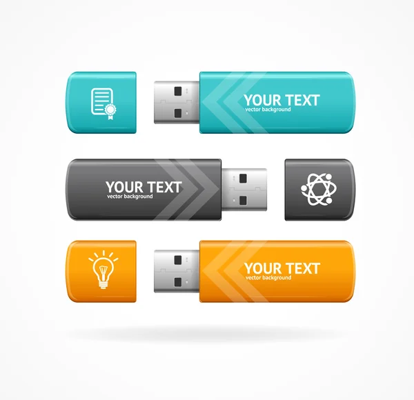 Banner USB Flash Option. Vettore — Vettoriale Stock