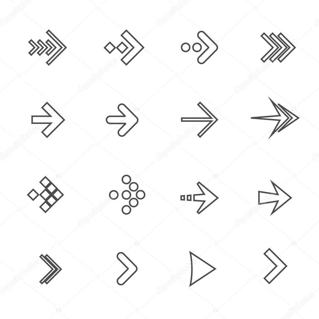 Arrow Icon Set. Vector