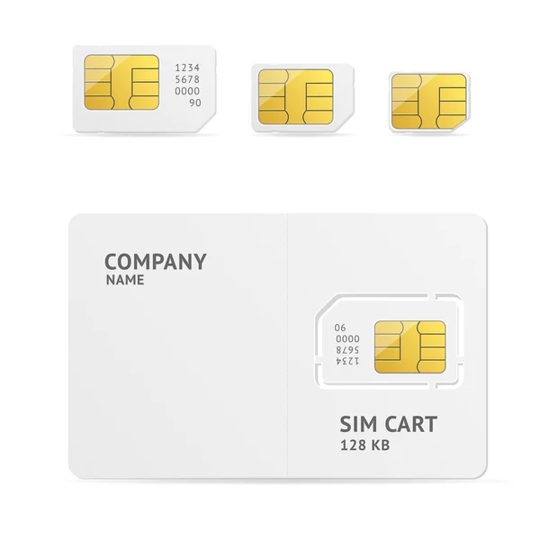 Set di schede SIM. Vettore — Vettoriale Stock