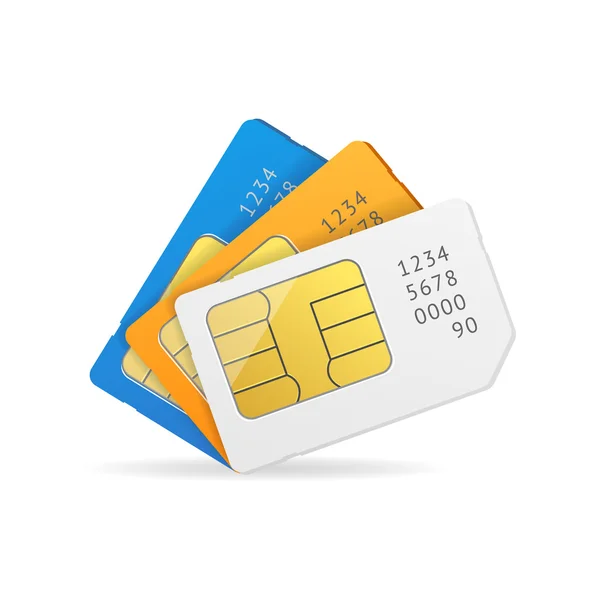 Sim Card Set. Vector — Stock Vector