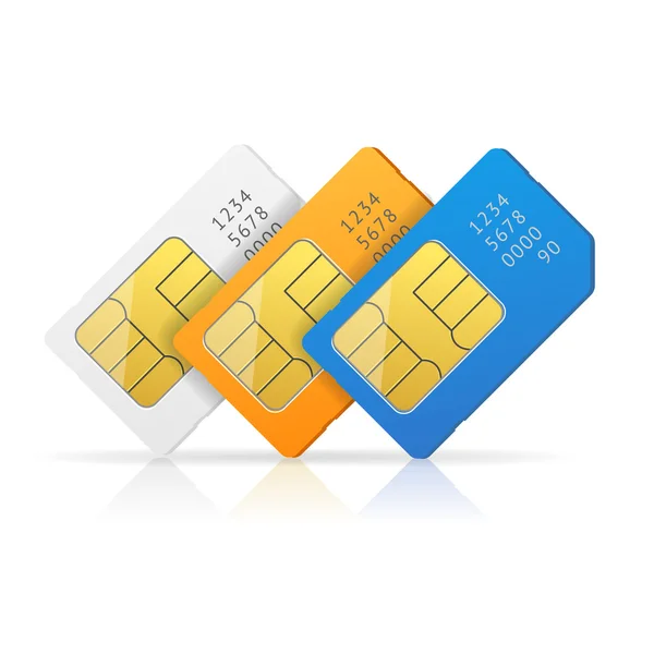 Sim Card Set. Vector — Stock Vector