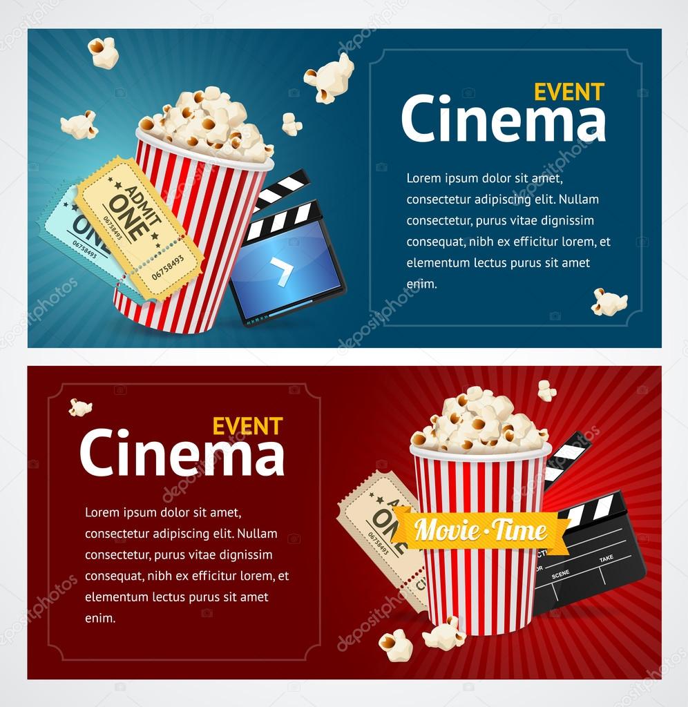Realistic Cinema Movie Poster Template. Vector