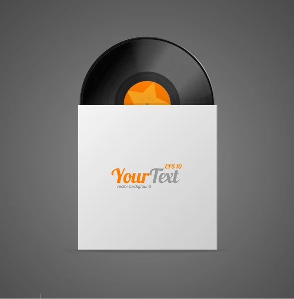 Vinyl Record in geval van papier. Vector — Stockvector