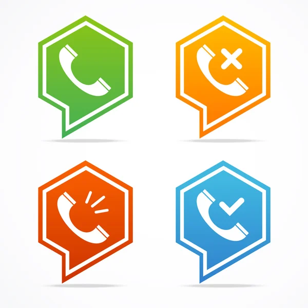 Conjunto de iconos telefónicos. Vector — Vector de stock