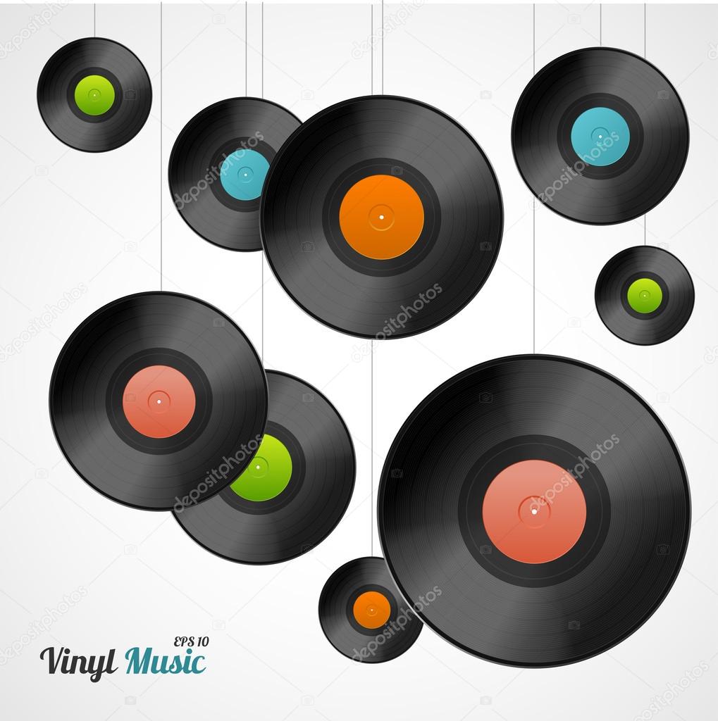 Vinyl Record Card. Vector