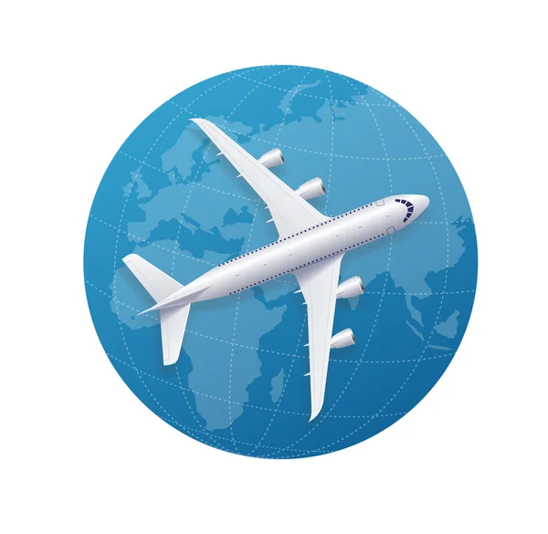 Airplane Travel Concept. Vector — Stock Vector