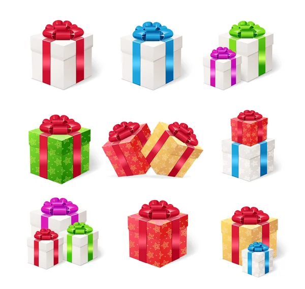 Present Boxes Set. Vector — Stock Vector