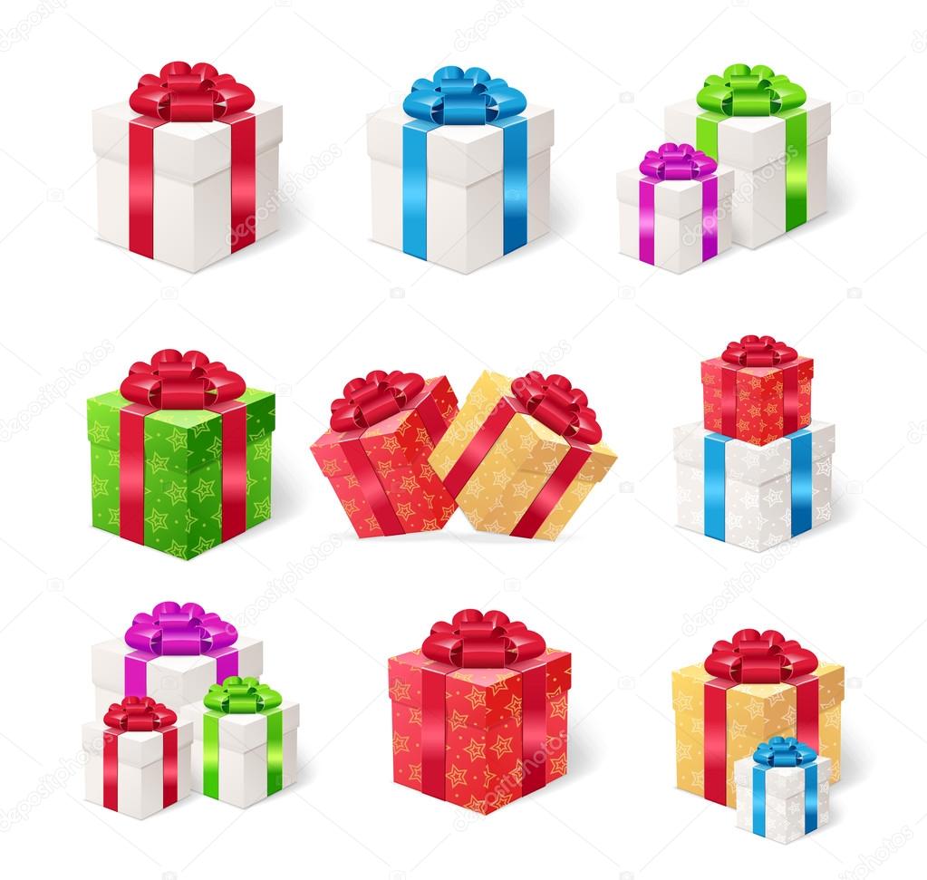 Present Boxes Set. Vector
