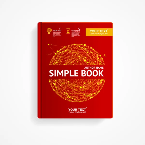 Portada de libro con esfera abstracta. Vector — Vector de stock