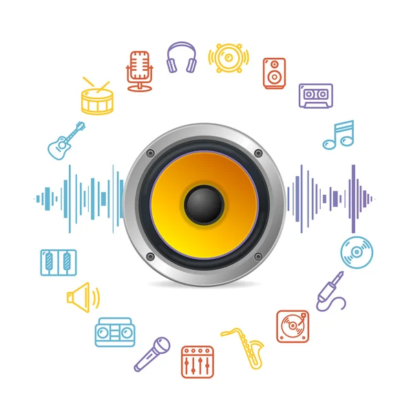 Music Icon Concept. Vector — Stock Vector