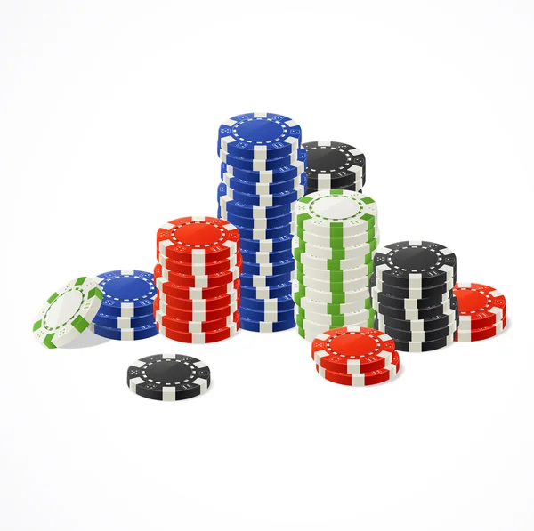 Casino Gambling Chips Stacks. Vecteur — Image vectorielle